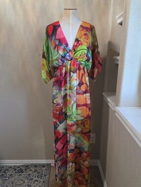 Vibrant Multicolor Floral Maxi Dress